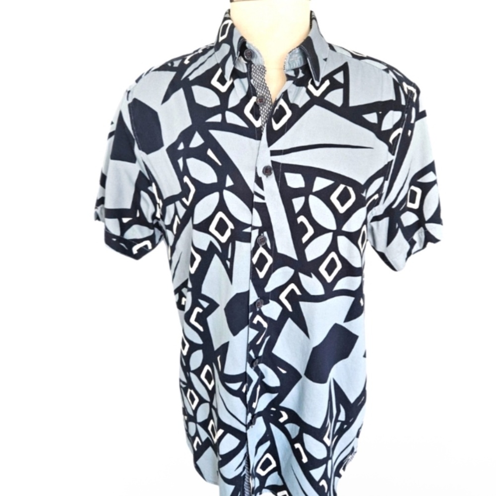 Ted Baker Black and Gray Casual Button Down Shirt
